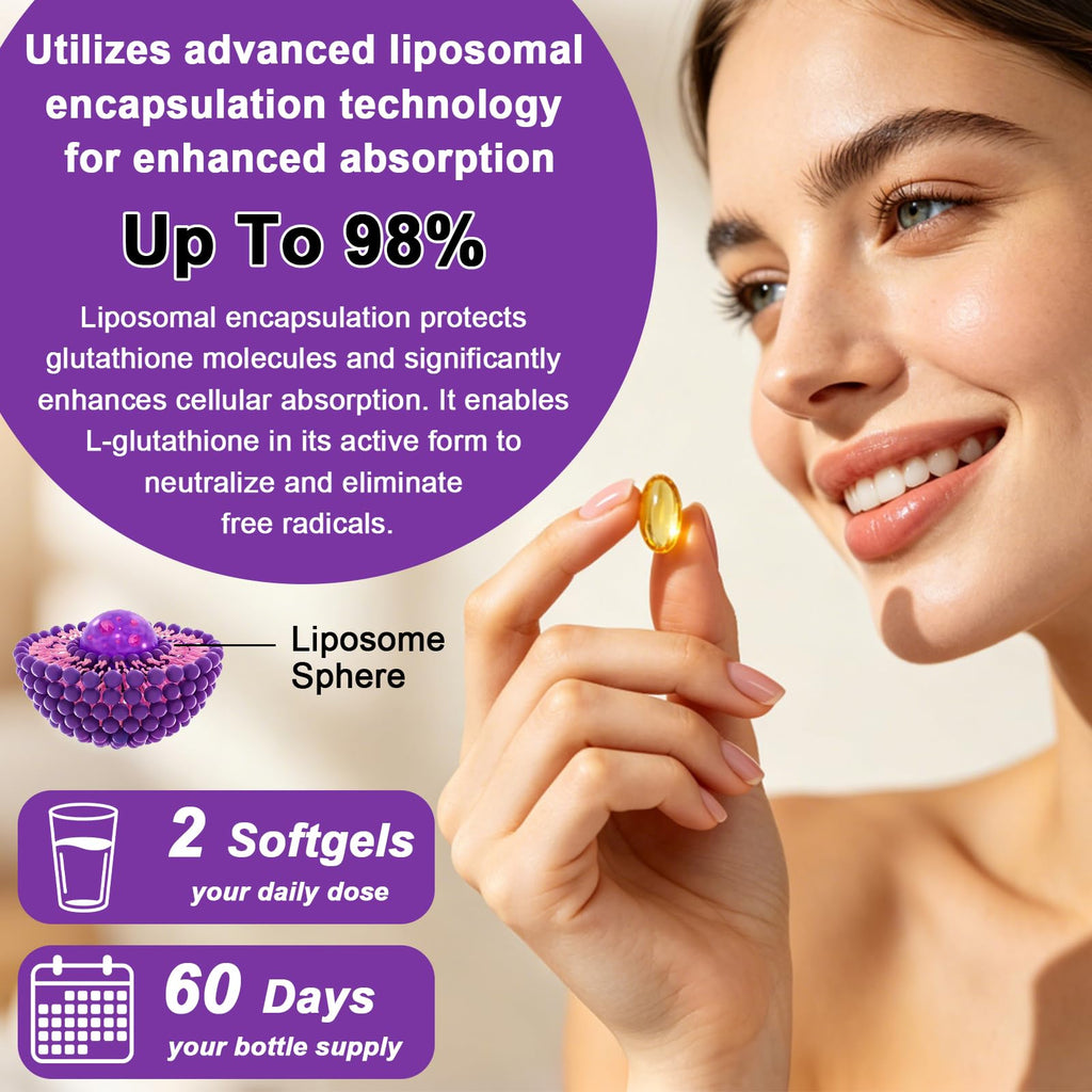 Liposomal Glutathione Supplement, Extra Strength 1000mg Glutathione Softgel