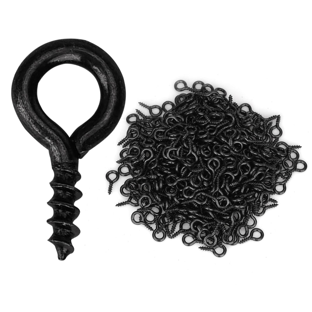 Aovchei 0.39" Black Heavy Duty Eye Screws, 500 Pack