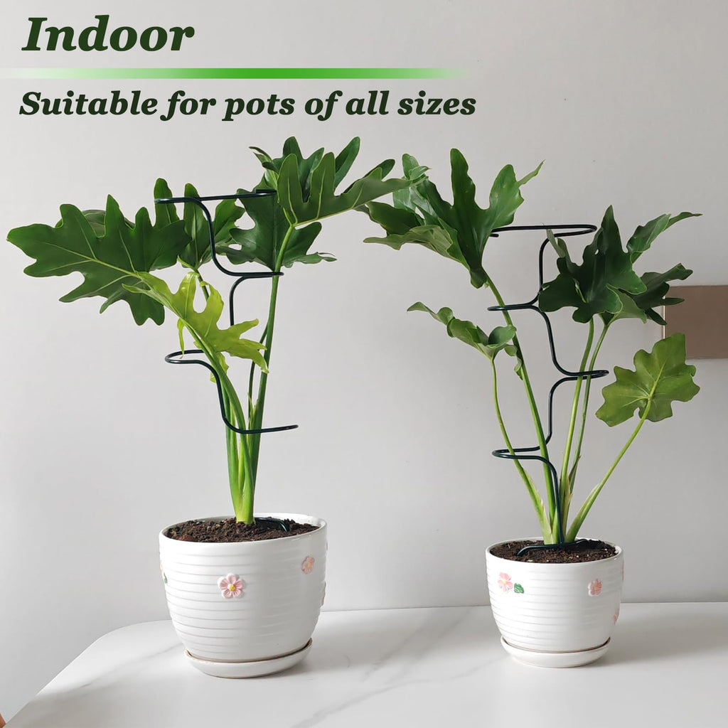 Indoor Plant Trellis Support, 4PCS Durable Metal in & Outdoor Trellis for Climbing Plants 15.7 Inch Metal Garden Stakes Plant Stem Holder Support for Potted Plants, Monstera, Flowers & Herbs (4PCS)