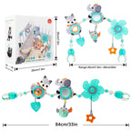 Lynncare Adjustable Arch Bassinet Toys for Infant & Toddlers, Stroller Arch, Baby Crib Toys with Fascinating Hanging for Stimulating Baby’s Senses and Developing Motor Skills