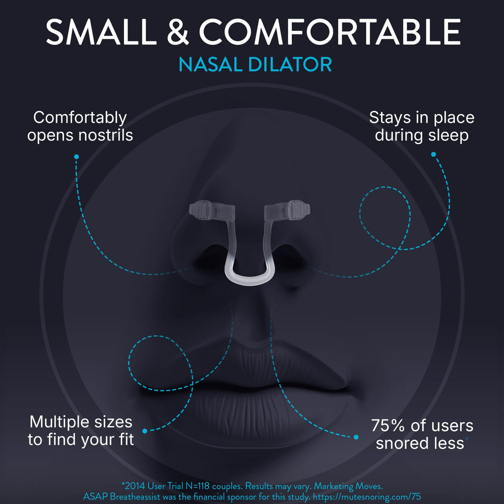 Mute by Rhinomed Nasal Dilator for Snore Reduction | Small 3pk | Increase Airflow | Anti Snoring Devices | Nasal Dilators for Sleeping | Internal Nasal Dilator | Snoring Solution | Transparent