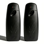 Automatic Air Freshener Dispenser – 2-Pack Wall Mounted Time Mist Spray for Home, Bathroom & Office – Battery Operated Scent Sprayer Compatible with Commercial Air Fresheners(Black)