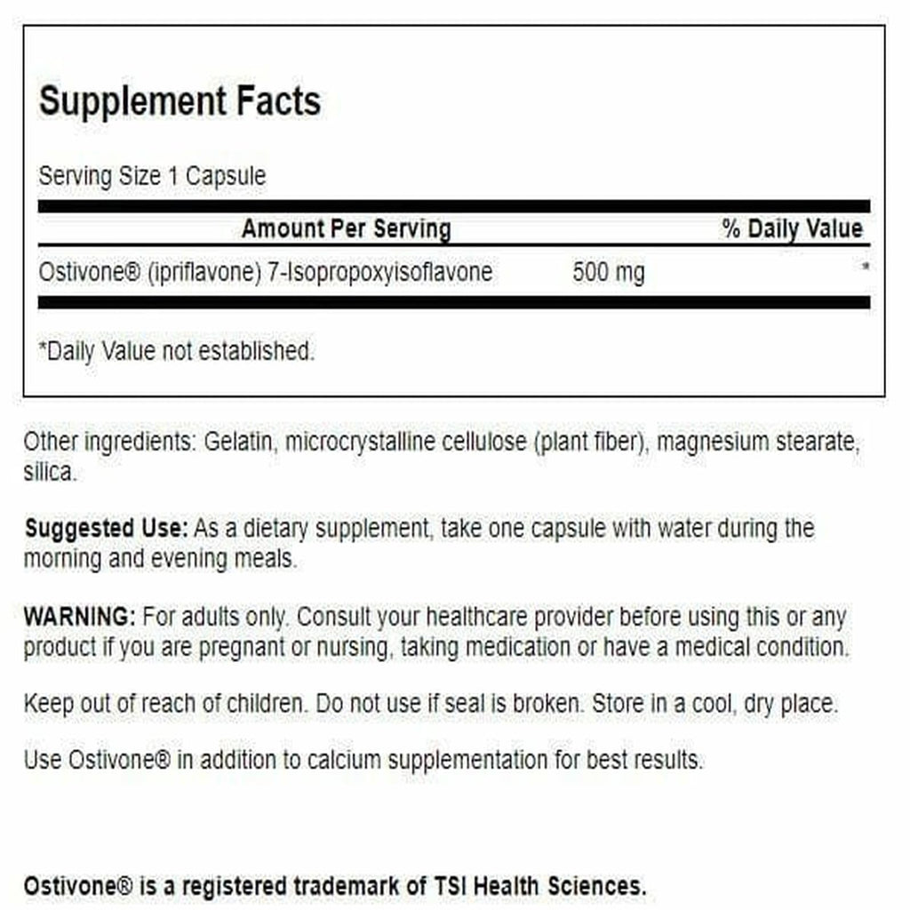 Swanson High Potency Ostivone 500 Milligrams 60 Capsules