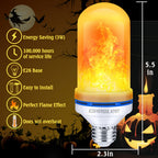 CPPSLEE Upgraded Flame Light Bulbs, 4 Modes Flickering Light Bulbs, E26 Base Fire Flame Bulb for Halloween Decorations Outdoor, Christmas Lights Patio Indoor Home Decor (Yellow, 6 Pack)