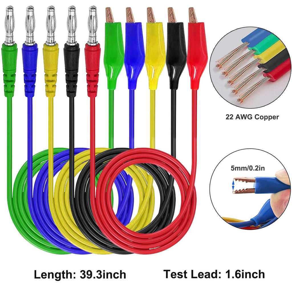 Linkhood 21PCS Back Probe Kit, Banana Plug to Copper Alligator Clip Automotive Test Leads Set, Insulation Wire Piercing Probes, Test Wires for Car Repairing Diagnostic Circuit Testing (20)