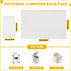 Bedside Commode Liners with Pads | 100 Commode Bags+100 Absorbent Pads | Leak-Guard | Rapid Absorption | Lemon Scented | Bedpan | Bedside Commode | Camping Toilet