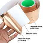 BOMEI PACK Copper Tape 6inch x 66ft with Conductive Adhesive for Guitars and Shielding, Slugs,Stained Glass, Electrical Repairs, Grounding,1 Pack