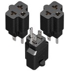 [3Pack] 4-in-1 15 Amp Household AC Plug to 20 Amp T Blade Adapter,5-15P to 5-20R,5-15P to 6-15R,5-15P to 6-20R, 4 in 1 AC Power Adapter,15A 125V to 20A 250V Adapter