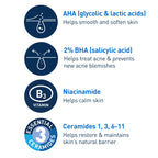 CeraVe Acne Control Gel, 2% Salicylic Acid Treatment With Glycolic Acid + Lactic Acids + Niacniamide, Acne Gel Helps Clear Blemishes Without Over Drying, Alcohol Free & Oil Free, 1.35 Fl Oz