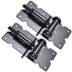 Self Closing Gate Hardware Hinges Heavy Duty for Wooden/Vinyl/PVC Fences,90 Degree Adjustable, with Installation Screws and Swing Adjuster Tool,2 Pack/Set,Black