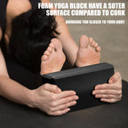 2 Pcs Yoga Blocks, 9"x6"x3" Foam Blocks Yoga Props for Pilates Stretching and Meditation Exercise Blocks Lightweight Yoga Essentials (Black, normal)