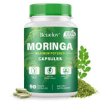 Bcuelov Moringa Capsules | 800mg Pure Moringa Powder Capsules – Supports Energy, Skin & Gut Health, Immune System – Green Superfood with Vitamins & Amino Acids (90 Caps)
