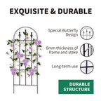 48" H x16 W Trellis,Black Garden Metal Vine Sturdy Trellises for Outdoor Climbing Plants Support Structures B (121cm) 2Pack