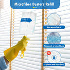 30 Count Duster Refills Compatible with Dusters 180° Handle Dusters, 180° Heavy Duty Multi-Surface Duster Replacement with 1 Standard Handle, Unscented