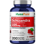 NusaPure Schizandra Berries Capsules, 225 mg, 200 Veg Capsules (Non-GMO, Vegan)