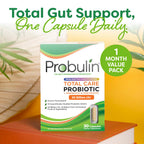 Probulin Total Care Probiotic Supplement, Daily Gut, Digestive, and Immune Health Probiotics Capsules for Men and Women, 20 Billion CFU, Vegan, 30 Count Box