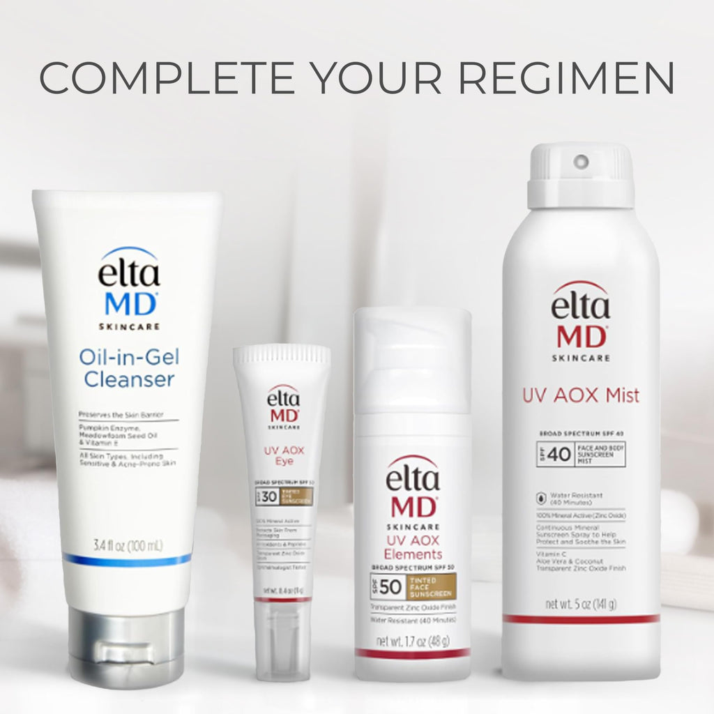 EltaMD UV AOX Mist Mineral Sunscreen Spray SPF 40, Broad Spectrum Face and Body Sunscreen with Zinc Oxide, 100% Mineral Active, Hydration Boost with Antioxidants, Moisturizer with SPF 40, 5 oz
