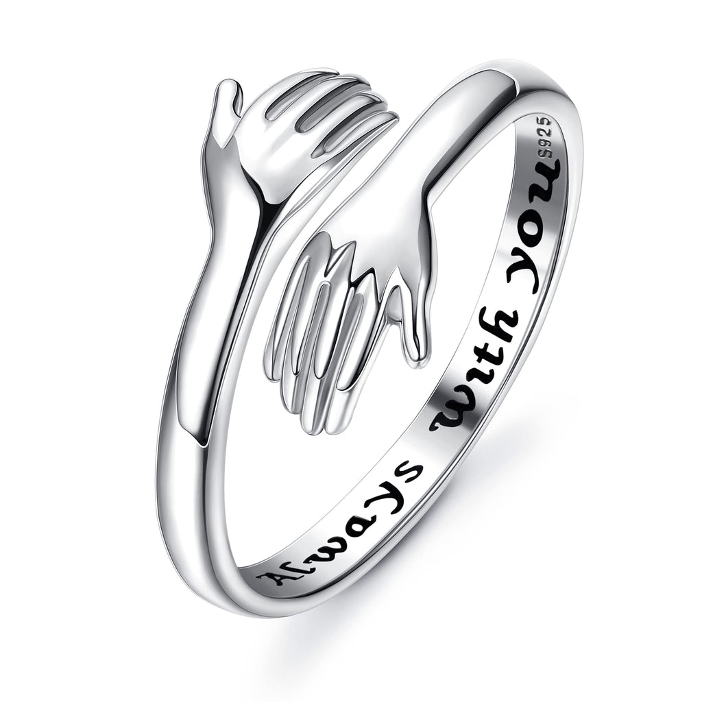 YADOCA 925 Sterling Silver Hug Ring for Women Girls Daughter Granddaughter
