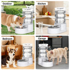 RIZZARI Automatic Gravity Pet Dispenser: Helps Prevent Urinary Stones - Activated Carbon Ion Exchange System - 6.5L Large Capacity Stainless Steel-Ideal for Cats & Small Dogs-All-Day Hydration at Home