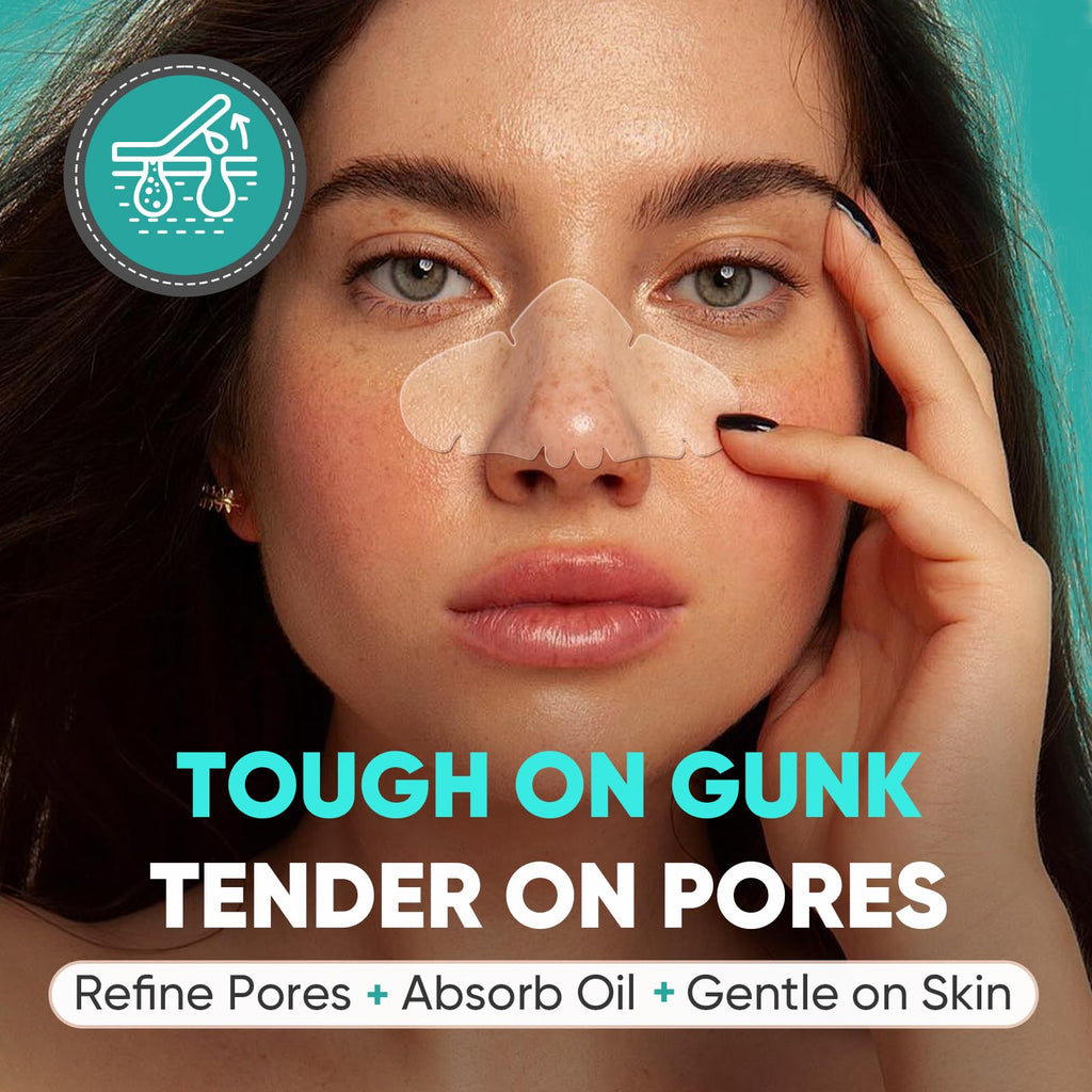 kindshine 60 Count Nose Pore Patches, Medical-Grade Hydrocolloid Pore Strips, Overnight Oil-Absorbing & Pore-Refining, Pimple Stickers to Absorb Acne Nose Gunk