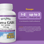 Natural Factors Pharma GABA - Dietary Supplement Supports Calm Sleep & Sleep Quality - Natural, Fast-Working Supplement Aids Focus & Brain Health - 60 Chewable Tablets (60 Servings)