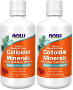 NOW Foods Supplements,Colloidal Minerals Liquid,Plant Derived,Essential Trace Minerals,Raspberry,32-Ounce,(Pack of 2)