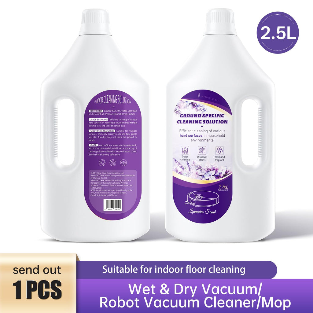 Nukisa 2.5L Floor Cleaning Solution Compatible with Roborock/Eufy/iRobot/Ecovacs/Dreame/Shark, Fragrance Deodorization, Deep Cleans for Multiple Hard Floors (2.5 Liter, 【Lavender】)