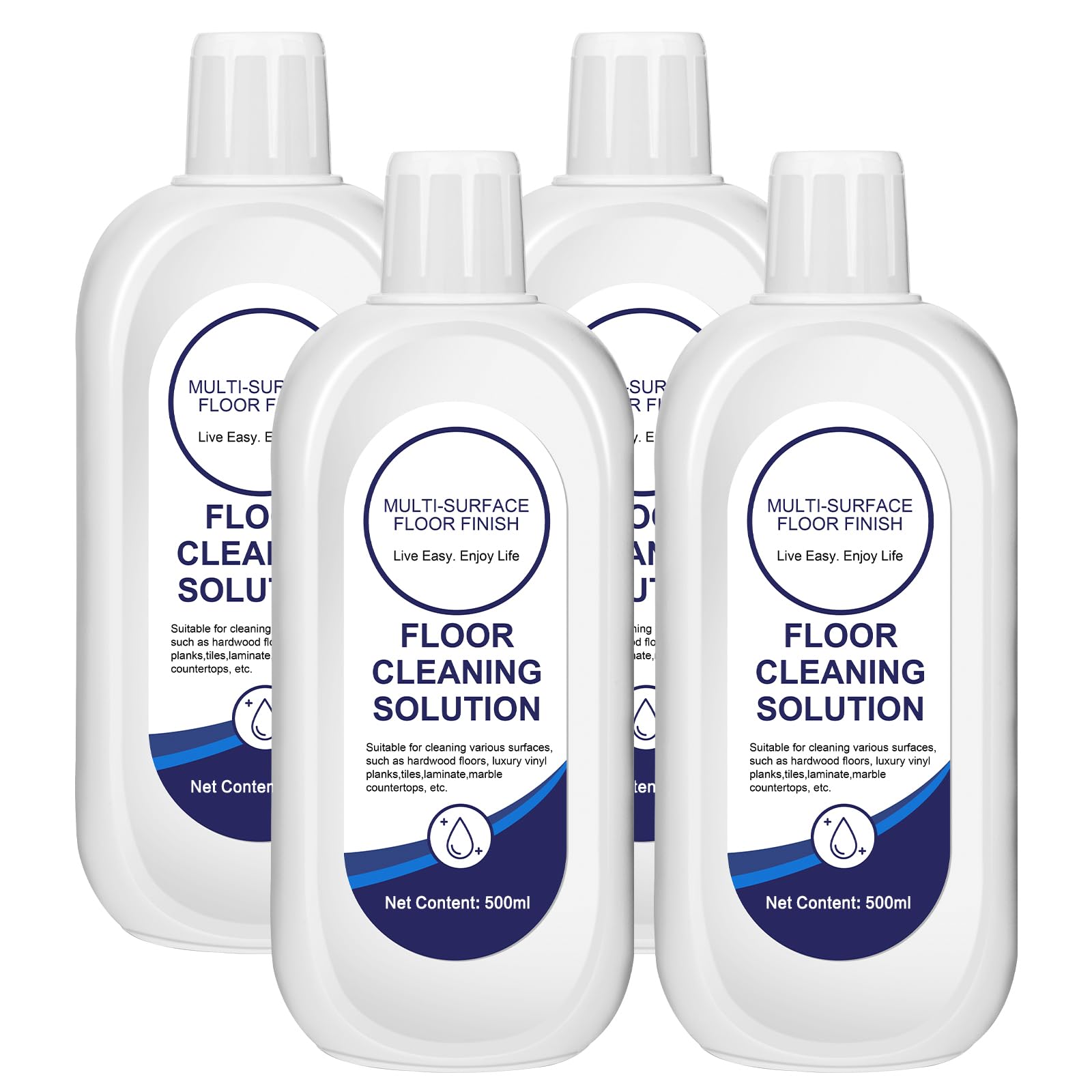 YHOVID Multi-Surface Floor Cleaning Solution Compatible with Tineco Vacuum Mop, Cleaner Refill for All Mopping Robot Vacuums and Cordless Wet/Dry Mops (4 Bottle Pack, Original)