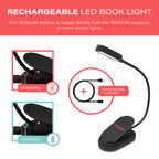 hooga Amber Book Light, Rechargeable Clip-On Blue Light Blocking LED Reading Light, 1600K Warm Eye Care for Bed, Students, Kids, Travel, Nursing, Studying