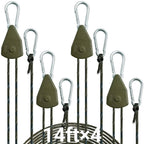 Longer 14ft Retractable Paracord Rope Tie Down Ratchet Strap Small Straps Mini Rope Cam Lock Tent Canopy Tie Down Adjustable Outdoor Windproof Tightener Tensioner Hanger Grow Light 4 Pack 1/8"