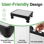 COOL-ANGLE Adjustable Step Stool for High Beds & SUV - Non-Slip Mobility Platform for Seniors, 650lbs Capacity, 3 Heights (3.4"-5"), Wide Safety Base for Car & Bath, 16.5"x12.6", Gray