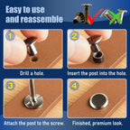 ArcNascency 130 Sets Gunmetal Black Chicago Screws Leather Rivets Kit, 7 Sizes (M5*4,5,6,8,10,12,15) & 3 Screw Lengths (M4*3,4,5) for Belts, Bookbinding, DIY Leather