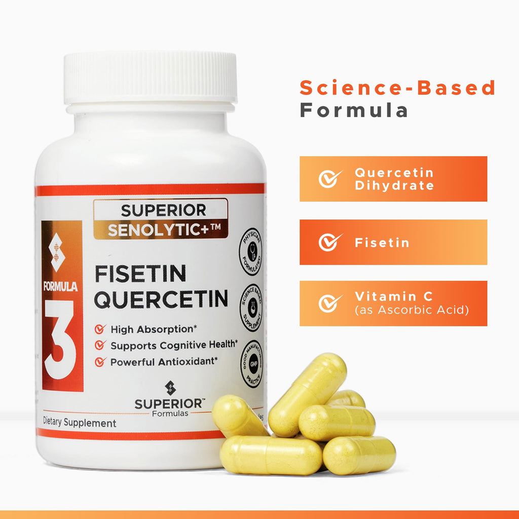 Superior Formulas | Superior SENOLYTIC+ | Fisetin-Quercetin Complex | Physician-Formulated and Science-Based Supplement for Adults 18+ | Promotes Cellular Repair | Boosts Longevity & Healthspan