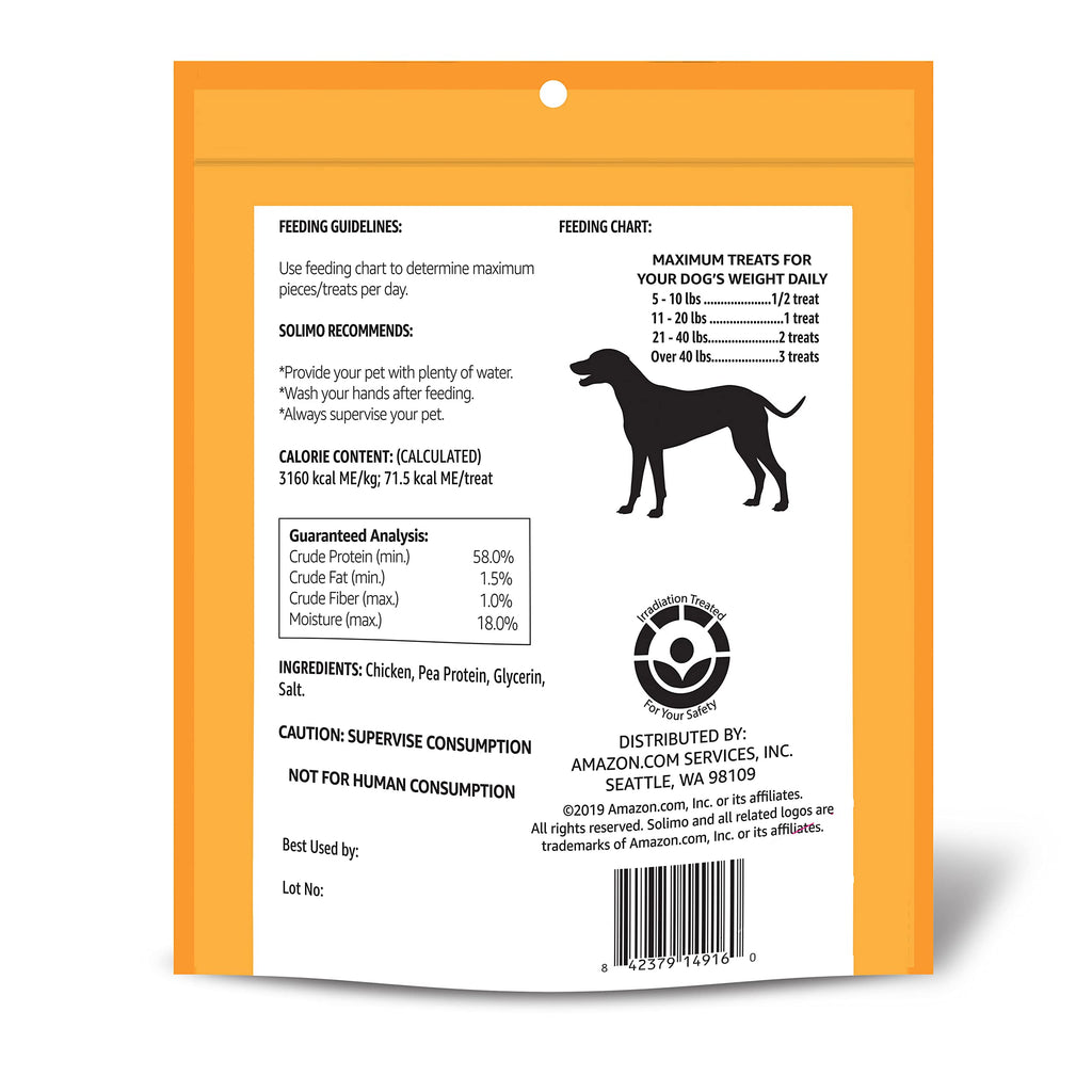 Amazon Brand - Solimo Chicken Jerky Dog Treats, 2 pounds (Packaging May