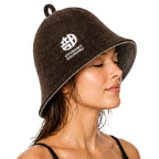 OTONANOSAUNABU Brown Sauna Hat – Japanese Design, 100% Wool Felt,Double-Layer Reversible Sauna Cap for Men & Women,Heat Protection Finnish Banya Hat