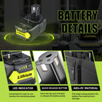2Pack 6.0Ah Repacement for Ryobi 18V Battery with P117 Charger Compatible with Ryobi Battery 18V P102 P103 P104 P105 P107 P108 P109 Battery & Charger Kit