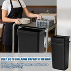 Briwooody 2 Pcs Large Capacity Trash Bins for Bussing Cart 22" H, 9" W, 13"L Attachable Trash Can Hauler for Rolling Utility Cart Accessories Wastebasket Polyethylene Plastic Restaurant Tub