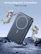 Magnetic Portable Charger 10000mAh, 20W Power Bank with Built in Cable