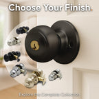 Copper Creek Colonial Entry Door Knob – Keyed Entry Handle with Lock and Key, ANSI Grade-3 Certified, DIY-Friendly Install for Interior and Exterior Entrance Doors – Tuscan Bronze (1 Pack)