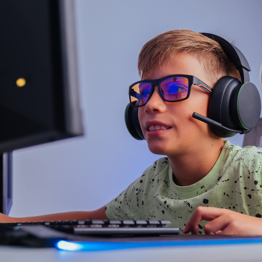 Horus X ® • Kids Blue Light Blocking Glasses | Gaming glasses | Screen Protection for boys and girls | Amber