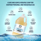 La Almona - Pure Castile Liquid Soap, UNSCENTED, 1 Gallon - Multipurpose: Hands, Face, Body, Laundry, Dishes & More - For Sensitive Skin, All-Natural Ingredients, Fragrance Free