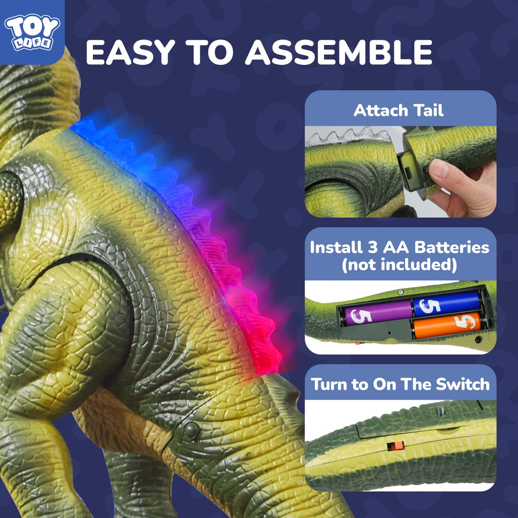 STEAM Life RC Walking T-Rex Dinosaur Toy, Lights and Roar, Kids 3-8