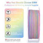 ZIRO Dynamic Color Change PLA, for 3D Printing, 1KG, Marshmallow Stripes