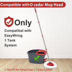 Hibaby 2 Spin Mop Head Replacement, 1 Base, 1 Mop Handle (30-58in) Combo Mops Set Compatible with OCedar EasyWring RinseClean Microfiber Mops (White (1-Tank System))