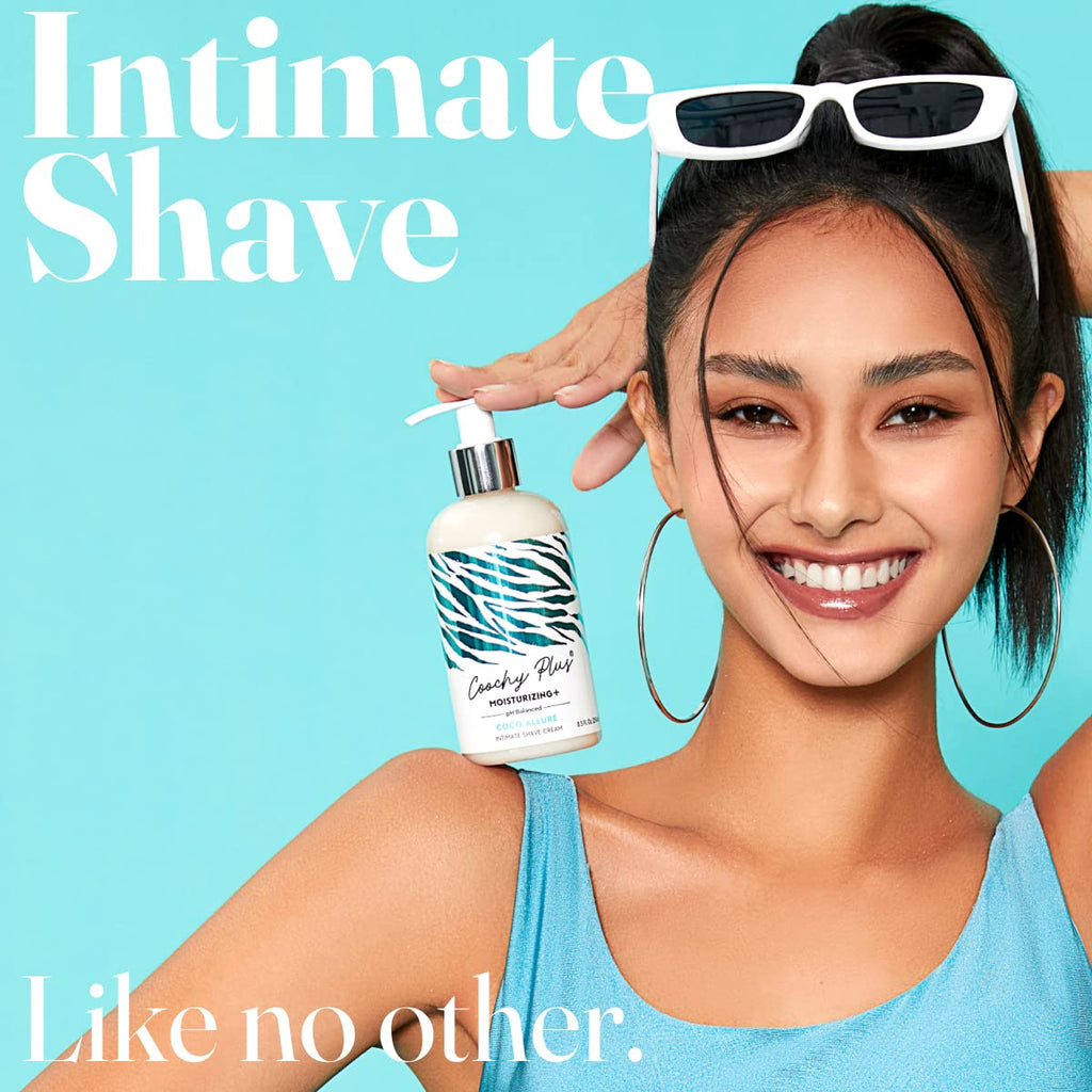 Coochy Plus Intimate Shaving Cream COCO ALLURE For Pubic, Bikini Line, Armpit and more - Rash-Free With Patent-Pending MOISTURIZING+ Formula (2-Pack)