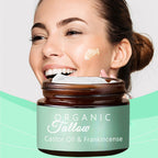 Maidlure Grass-fed Beef Tallow with Frankincense Oil & Castor oil, Organic Beef Tallow Moisturizer for Skin, Tallow and Manuka Honey Cream for Face, Body (1)