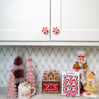 Knobēz: Red Peppermint Decorative Knob Covers Package of 12 (Red)