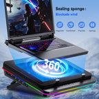 IETS GT600 RGB Laptop Cooling Pad with Giant Turbo Fan (5.5" Diameter), Sealed Foam for Fast Cooling, Laptop Cooler