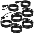 K KASONIC Outdoor Extension Cord 50 FT, Evenly Spaced 6 Outlets, Black