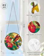 Acrylic Puzzle Suncatcher 83 Pieces, Emerald Flame Hummingbird Sun Catchers Puzzle, DIY SunCatchers Puzzles Window Hanging, Home & Garden Decor, 7.4 in